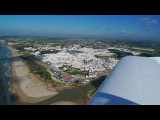 Conil de la Frontera im Januar. UL mieten in Spanien, Fluglehrer dazu und entspannt, ohne Risiko Flugtour entlang des Strandes der Atlantikküste im Süden Spaniens fliegen.