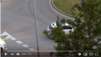 Polizeicorso samstags Abend während der Corinnakrise